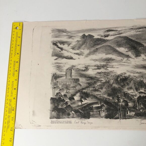 Jeanne Moment Art Print Reed College Coast Range Oregon 1952 Mountain Town  #5/? - Picture 14 of 16